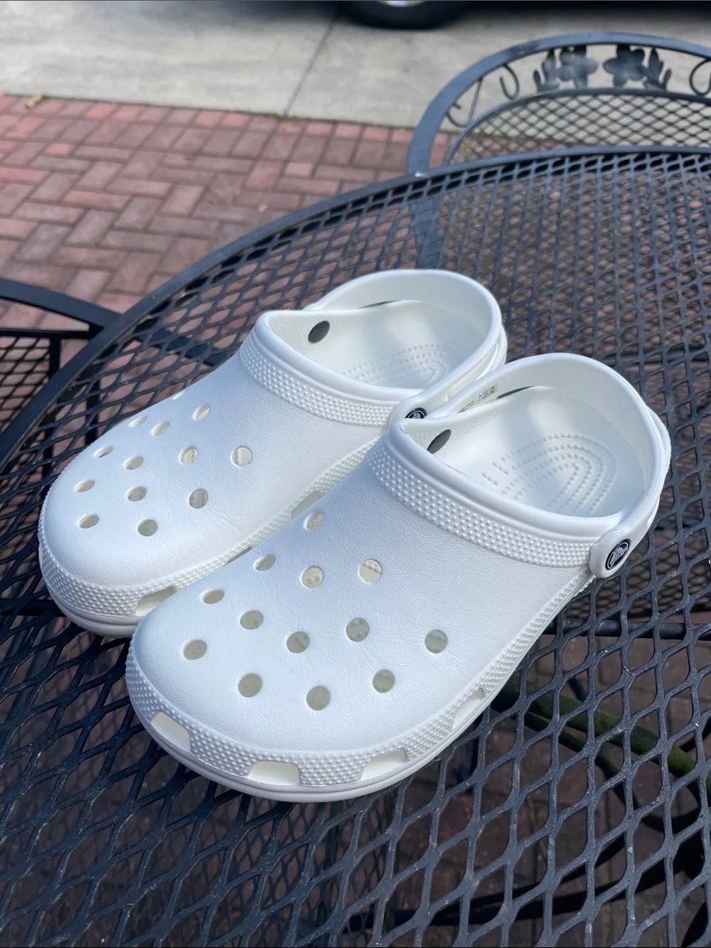 Crocs Classic Clog White Fun Rubber Shoes Unisex Adult M9 / W11 Style # 10001 - Picture 13 of 17
